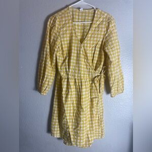 Old Navy Yellow Checkered Dress